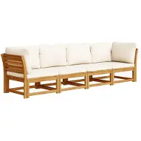 vidaXL Ensemble de salon de jardin 4 pièces avec coussins en bois massif d'acacia