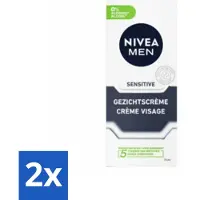 Nivea Crème de Jour Sensitive Visage MEN 75 ml - Lot avantageux - 2 pièces