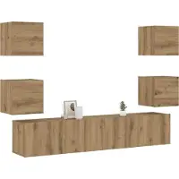 Syfax Meubles TV muraux 6 pcs chêne artisanal bois d'ingénierie