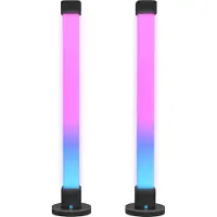 HOMCOM Lot de 2 lampes LED , lampe de table avec application et télécommande, modes de couleur, blanc