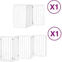 Syfax Barrière pour chien porte pliable 9panneaux blanc bois peuplier