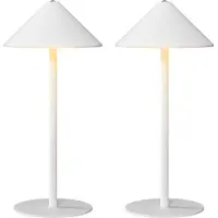 HOMCOM Lot de 2 lampes de table rechargeables via USB avec 3 couleurs de lumière