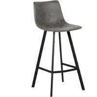 Meublorama Chaise de comptoir OZON –Polyuréthanegris – H108 x L49 x P47 cm