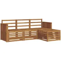 Syfax Ensemble de canapés d'extérieur 4 pcs Naturel
