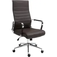 BellaFurn Chaise de bureau exclusive, siège ergonomique, cuir de vachette de haute qualité, mécanisme de rotation | Couleur : brun