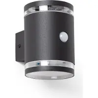 LEDKIA Applique Murale Extérieure Solaire Led Aluminium Avec Détecteur De Mouvement Draco Noir