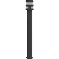 vidaXL Lampe d'allée avec prise de courant noire 110 cm acier inoxydable