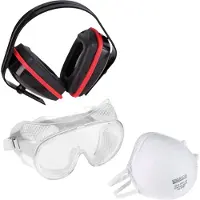 Kreator Masque de protection respiratoire + lunettes de protection + protection auditive - en kit