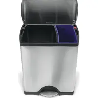 Simplehuman Rectangular Classic GFT 30 + 16 Litres Inox