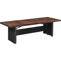 Syfax Table de jardin 240x90x74 cm Résine tressée et bois d'acacia