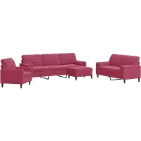 Syfax Ensemble de canapés 4 pcs avec coussins et traversins velours