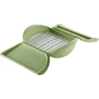 Lékué Cuiseur vapeur pour micro-ondes avec insert 3-4 portions, Cuiseur vapeur + cuiseur à riz, Vert