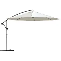 Syfax Parasol de jardin en porte-à-faux 3,5 m blanc sable