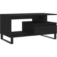 Syfax Table basse Noir 90x49x45 cm Bois d'ingénierie