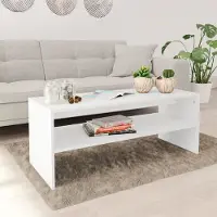 Prolenta Table basse exclusive - Blanche, dimensions 100x40x40 cm, en matériau composite bois