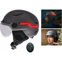 TNB Casque LED avec clignotants et feu stop + télécommande pour trottinette, vélo ou scooter (taille L, 59-61 cm) / UMHELMLED3L