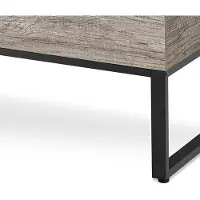 Merkloos Table basse avec plateau réglable en hauteur, table relevable, table de salon, espace de rangement séparé, table de canapé, structure métallique, gris robuste