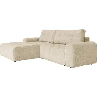 Miuform Lulu Canapé d'angle avec fonction lit et coffre de lit L-FORM GAUCHE- 236 x 184 cm - Beige - Canapé Canapé-lit Canapé modulaire