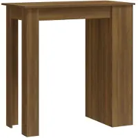 Syfax Table de bar avec étagère Chêne brun 102x50x103,5 cm Bois composite
