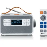Lenco PDR-065WH - Radio FM/DAB+ portable pour les personnes âgées avec de grandes touches et la fonction "Mode facile", blanc