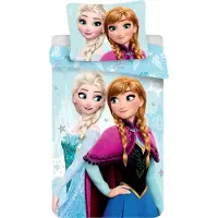 Jerry Fabrics Parure de lit Disney Ice Kingdom Frozen 2 "Light Blue 03" 140x200 cm + 70x90 cm Bleu Blanc Rose