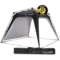 DS Produkte WHERE TOMORROW Lumaland Outdoor Pavilion 2,5 x 2,5m | Imperméable & protection UV | Tente de camping & de réception robuste | Tente Pop Up | Noir *