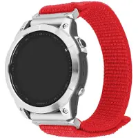 FIXED Bracelet sport en nylon pour Garmin QuickFit 26 mm rouge (26 mm, Nylon), Sangles de montre, Rouge