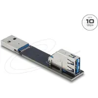 DeLOCK USB 10 Gbps Adapter USB Typ-A Buchse zu Stecker gedreht 90 oben, Adaptateur USB, Noir