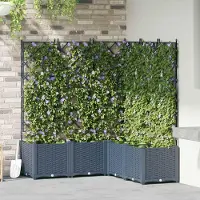 Prolenta Maison Exclusive - Lot de 5 jardinières d'extérieur, gris, 120 x 120 x 143 cm, PP