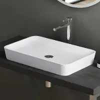 Doporro Lavabo vasque à poser blanc mat 60cm Colossum815 en fonte minérale solid surface 60x40x9cm