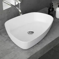 Doporro Lavabo Vasque à Poser Blanc Mat 50cm Lave Main Colossum806 51,1x38,7x12cm