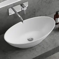 Doporro Lavabo vasque à poser blanc mat 62cm lave main Colossum807 62,5x34,5x17,5cm