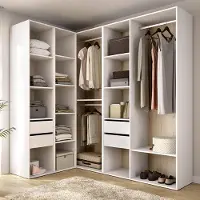 Dmora Boughton - Grande Armoire, 186x205h cm Blanc, Modulable