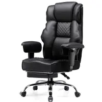 GTPLAYER Fauteuil gaming , fauteuil de bureau large à ressorts ensachés, fauteuil PC ergonomique, fauteuil de bureau réglable et pivotant, similicuir, noir
