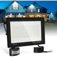 Peviasot Projecteur LED Jayseuw avec détecteur de mouvement 100W, IP66 étanche, projecteur de jardin, projecteur LED 6000K