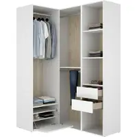 Dmora Clayhill - Armoire Grande, 124x205h cm Blanc, Modulable