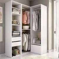 Dmora Clayhill - Armoire Grande, 124x205h cm Blanc, Modulable