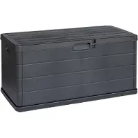 Progarden Coffre de rangement extérieur 340L - Coffre de Jardin Anthracite 118x59x57cm - Poignées de transport - Cadenassable