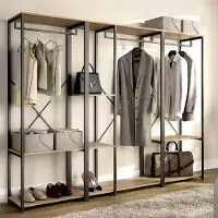 Dmora Fairfax - Grande armoire, 40x167h cm Chêne brun, 4 étagères