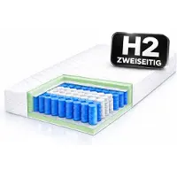 Sofello Matelas à ressorts ensachés LUX, dimensions 200x200 cm, avec mousse HR H2
