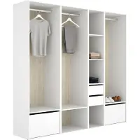 Dmora Hawthorne - Grande Armoire, 45x205h cm Blanc, Modulable