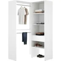 Dmora Bandon - Armoire Grande, 88x185h cm Blanc, Modulable
