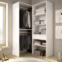 Dmora Bandon - Armoire Grande, 88x185h cm Blanc, Modulable