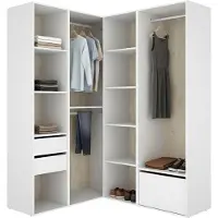 Dmora Rawlinson - Grande Armoire, 145x205h cm Blanc, Modulable
