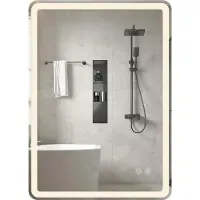 Northix LED Bathroom Mirror with Anti-Fog, Dimmable, 70x50 cm
