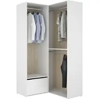 Dmora Evansdale - Armoire Grande, 105x205h cm Blanc, Modulable
