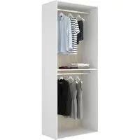 Dmora Ashebrook - Grande Armoire, 45x205h cm Blanc, une Étagère