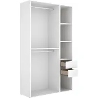 Dmora Fellowship - Armoire Grande, 45x205h cm Blanc, 4 Étagères