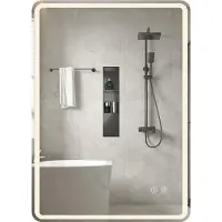 Northix Miroir de salle de bain à LED, anti-buée, à intensité variable, 80 x 60 cm
