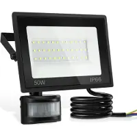 Izrielar Projecteur LED avec détecteur de mouvement 50W éclairage extérieur Projecteur blanc froid